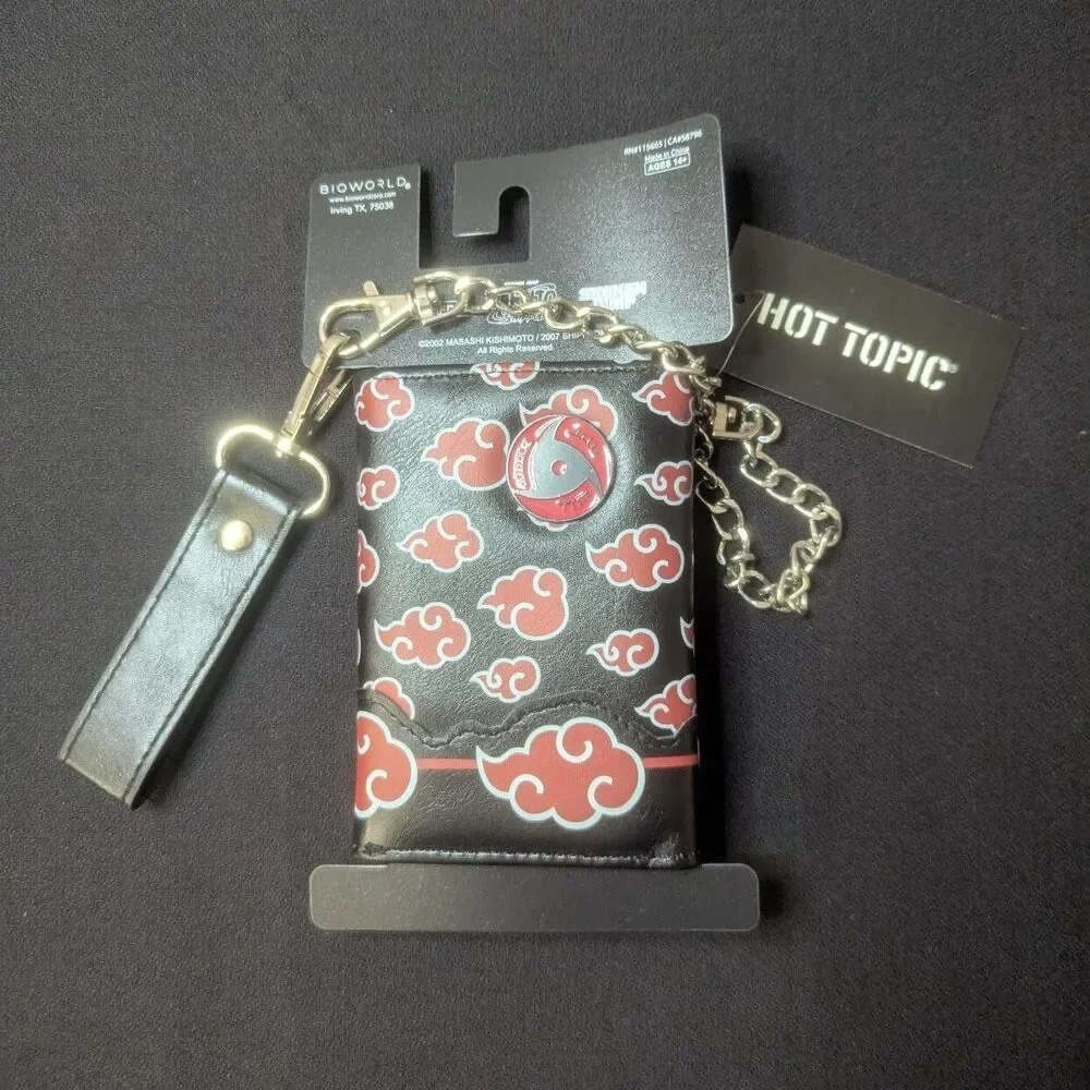 Naruto Trifold Wallet Chain Anime Bioworld Akatsuki Hot Topic